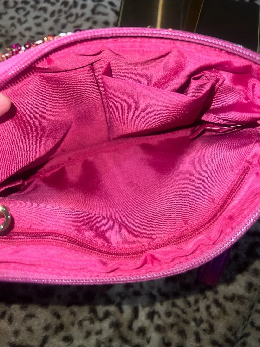 Sequin Wristlet Clutch in Pink, Gold & Silver - Picture 6 of 7